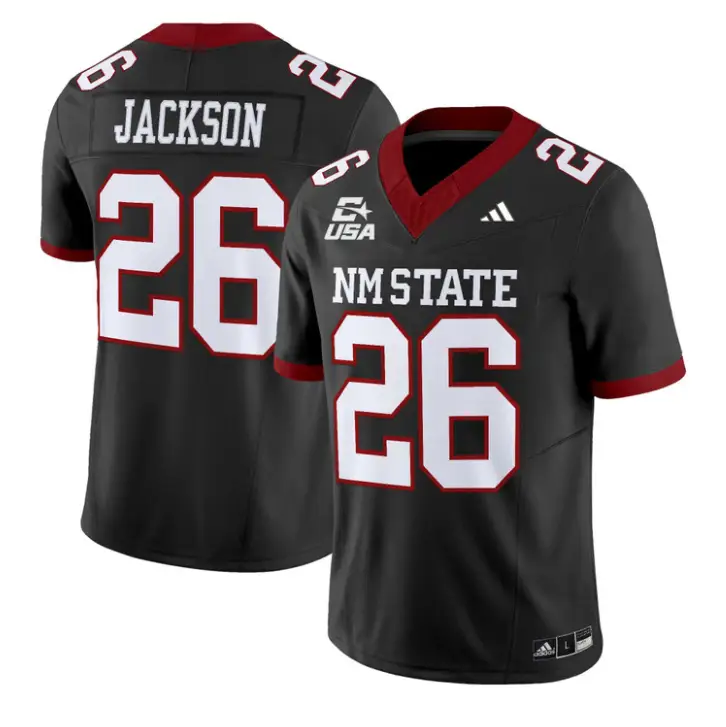 Josiah Jackson Jersey #26 New Mexico State 2026 Vapor Limited Stitched 1 Josiah Jackson Jersey #26 New Mexico State 2026 Vapor Limited Stitched by My Store NCAA Football Jerseys