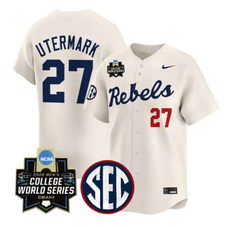 Judd Utermark Jersey #27 Ole Miss 2026 World Series Vapor Stitched by My Store