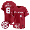 Kyle Branch Jersey #6 Oklahoma Sooners Baseball 2026 Vapor Stitched by My Store