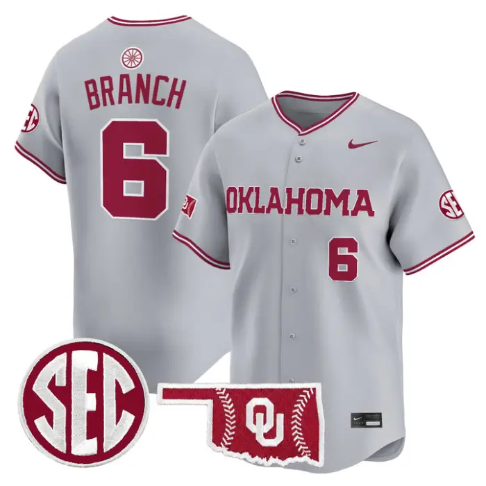 Kyle Branch Jersey #6 Oklahoma Sooners Baseball 2026 Vapor Stitched by My Store