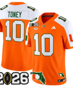 Malachi Toney Jersey #10 Miami Hurricanes 2026 CFP Final Patch Stitched 10 Malachi Toney Jersey #10 Miami Hurricanes 2026 CFP Final Patch Stitched by My Store NCAA Football Jerseys