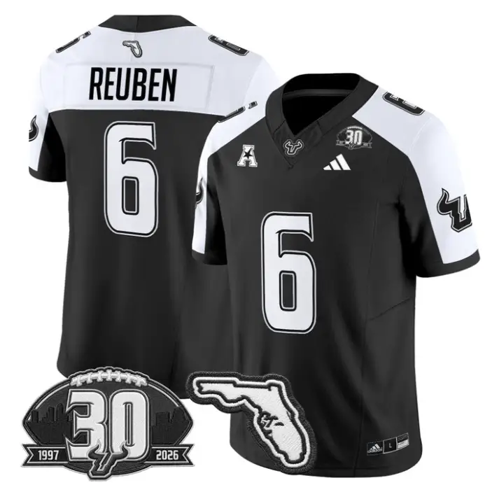 Mudia Reuben Jersey #6 South Florida Bulls 30th Patch Limited Stitched 1 Mudia Reuben Jersey #6 South Florida Bulls 30th Patch Limited Stitched by My Store NCAA Football Jerseys