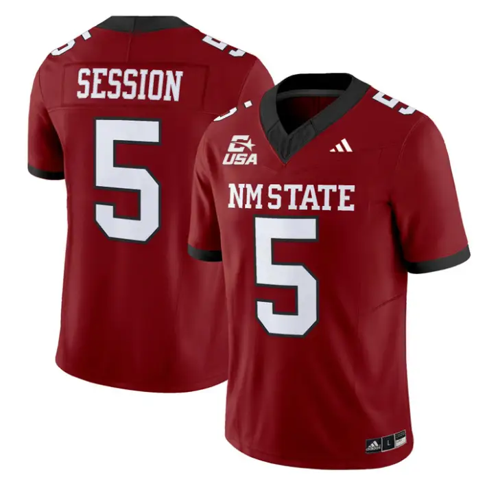 Nick Session Jersey #5 New Mexico State 2026 Vapor Limited Stitched 2 Nick Session Jersey #5 New Mexico State 2026 Vapor Limited Stitched by My Store NCAA Football Jerseys