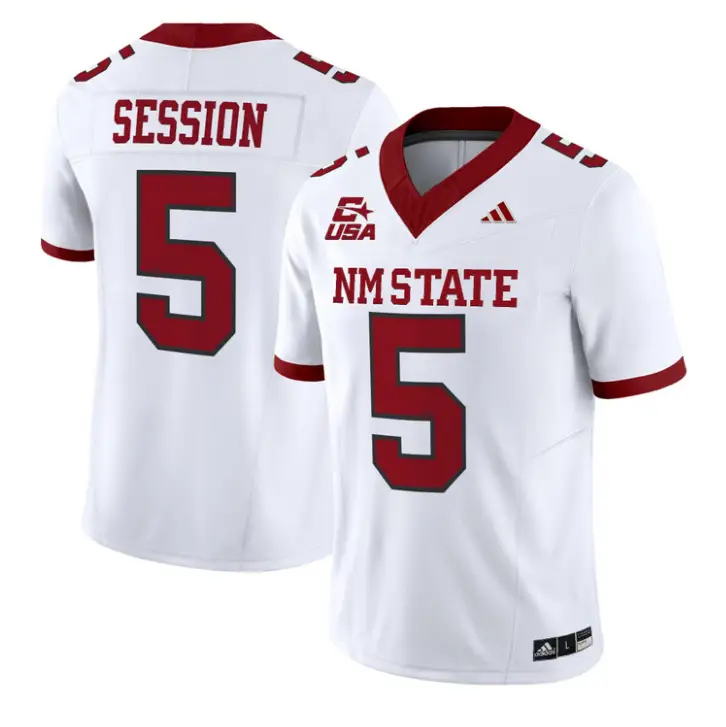 Nick Session Jersey #5 New Mexico State 2026 Vapor Limited Stitched 3 Nick Session Jersey #5 New Mexico State 2026 Vapor Limited Stitched by My Store NCAA Football Jerseys