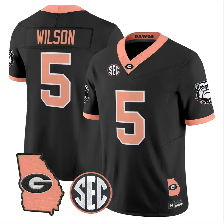 Raylen Wilson Jersey #5 Georgia Bulldogs 2026 The Big Peach Stitched 1 Raylen Wilson Jersey #5 Georgia Bulldogs 2026 The Big Peach Stitched by My Store NCAA Football Jerseys