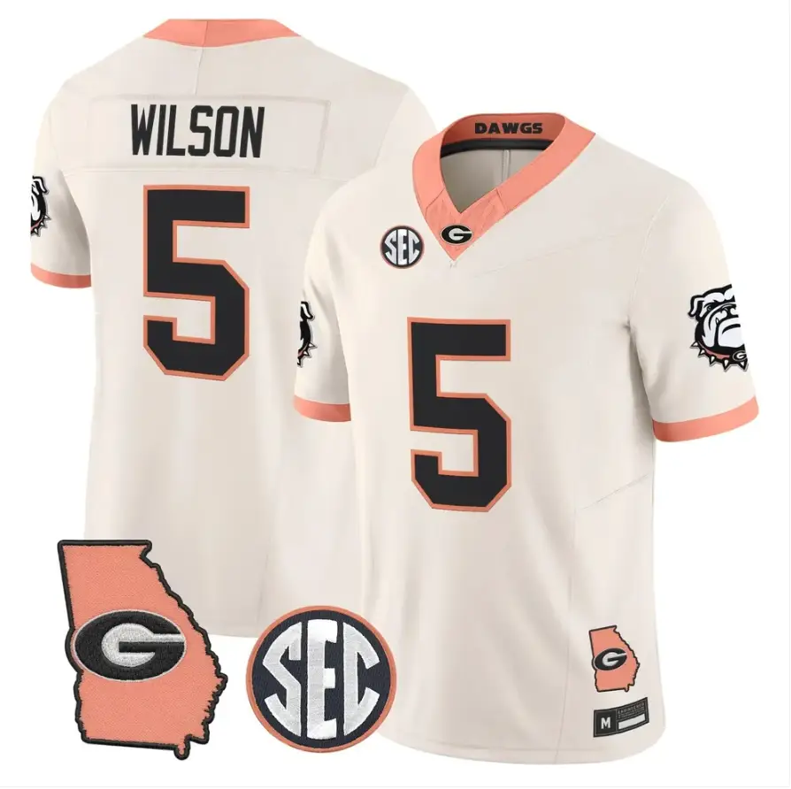 Raylen Wilson Jersey #5 Georgia Bulldogs 2026 The Big Peach Stitched 2 Raylen Wilson Jersey #5 Georgia Bulldogs 2026 The Big Peach Stitched by My Store NCAA Football Jerseys