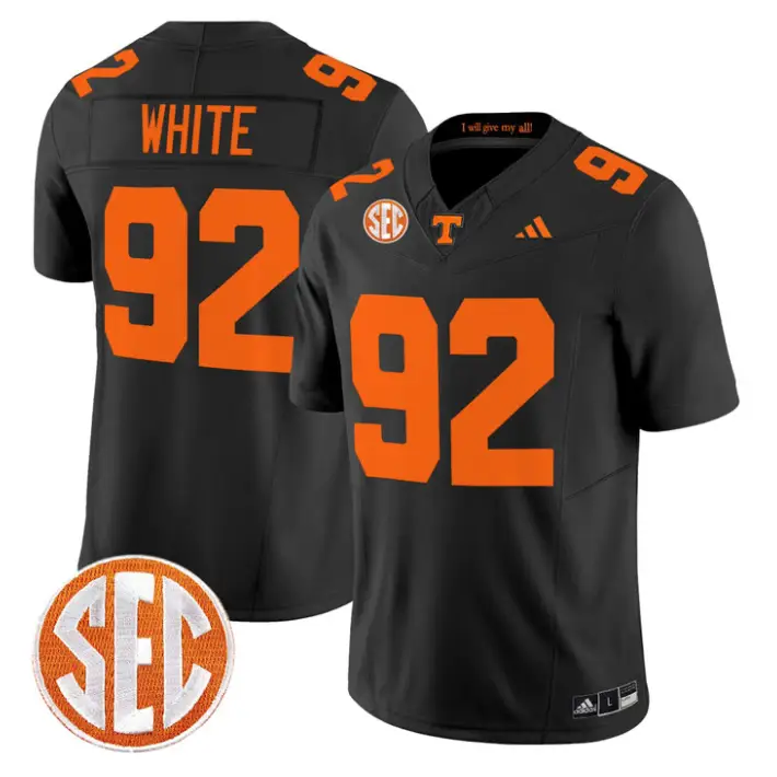 Reggie_White_Jersey_92_Tennessee_Vols_2026_Vapor_Limited_Stitched_Black - Malcom Terry Reggie White Jersey #92 Tennessee Vols 2026 Vapor Limited Stitched by My Store NCAA Football Jerseys