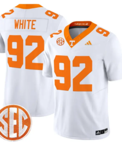 Reggie_White_Jersey_92_Tennessee_Vols_2026_Vapor_Limited_Stitched_White - Malcom Terry Reggie White Jersey #92 Tennessee Vols 2026 Vapor Limited Stitched by My Store NCAA Football Jerseys
