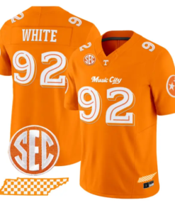 Reggie White Jersey #92 Tennessee Vols Music City Edition Stitched 6 Reggie White Jersey #92 Tennessee Vols Music City Edition Stitched by My Store NCAA Football Jerseys