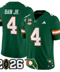 Rueben Bain Jr Jersey #4 Miami Hurricanes 2026 CFP Final Stitched 9 Rueben Bain Jr Jersey #4 Miami Hurricanes 2026 CFP Final Stitched by My Store NCAA Football Jerseys