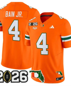 Rueben Bain Jr Jersey #4 Miami Hurricanes 2026 CFP Final Stitched 11 Rueben Bain Jr Jersey #4 Miami Hurricanes 2026 CFP Final Stitched by My Store NCAA Football Jerseys