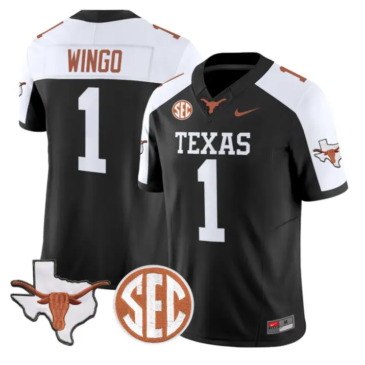 Ryan_Wingo_Jersey_1_Texas_Longhorns_2026_SEC_Patch_Stitched_Black_Alter - Malcom Terry Ryan Wingo Jersey #1 Texas Longhorns 2026 SEC Patch Stitched by My Store NCAA Football Jerseys