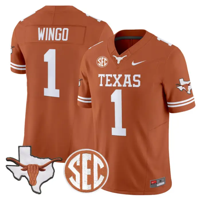 Ryan_Wingo_Jersey_1_Texas_Longhorns_2026_SEC_Patch_Stitched_Texas_Orange - Malcom Terry Ryan Wingo Jersey #1 Texas Longhorns 2026 SEC Patch Stitched by My Store NCAA Football Jerseys