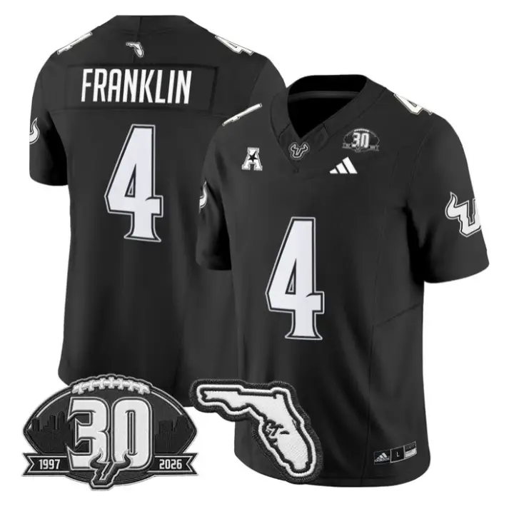 Sam Franklin Jersey #4 South Florida Bulls 30th Patch Limited Stitched 2 Sam Franklin Jersey #4 South Florida Bulls 30th Patch Limited Stitched by My Store NCAA Football Jerseys
