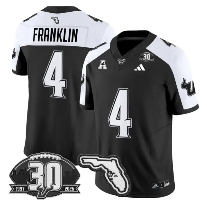 Sam Franklin Jersey #4 South Florida Bulls 30th Patch Limited Stitched 1 Sam Franklin Jersey #4 South Florida Bulls 30th Patch Limited Stitched by My Store NCAA Football Jerseys