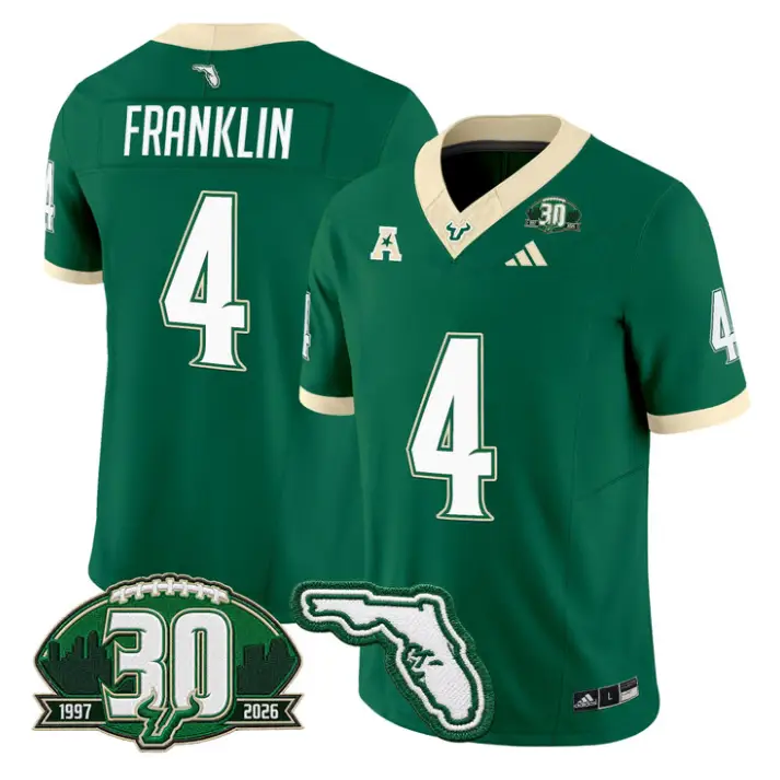 Sam Franklin Jersey #4 South Florida Bulls 30th Patch Limited Stitched 4 Sam Franklin Jersey #4 South Florida Bulls 30th Patch Limited Stitched by My Store NCAA Football Jerseys