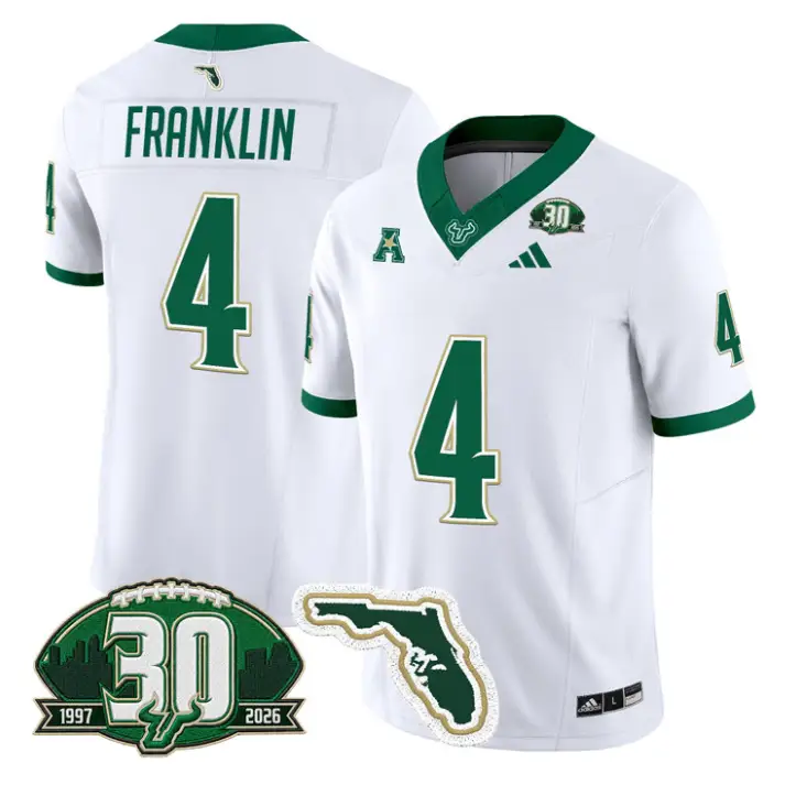 Sam Franklin Jersey #4 South Florida Bulls 30th Patch Limited Stitched 5 Sam Franklin Jersey #4 South Florida Bulls 30th Patch Limited Stitched by My Store NCAA Football Jerseys