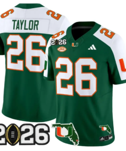 Sean Taylor Jersey #26 Miami Hurricanes 2026 CFP Final Patch Stitched 8 Sean Taylor Jersey #26 Miami Hurricanes 2026 CFP Final Patch Stitched by My Store NCAA Football Jerseys