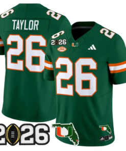 Sean Taylor Jersey #26 Miami Hurricanes 2026 CFP Final Patch Stitched 9 Sean Taylor Jersey #26 Miami Hurricanes 2026 CFP Final Patch Stitched by My Store NCAA Football Jerseys