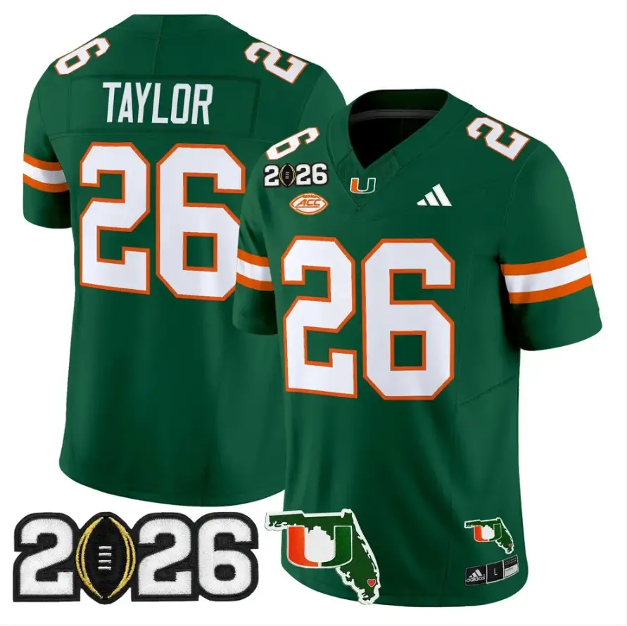 Sean Taylor Jersey #26 Miami Hurricanes 2026 CFP Final Patch Stitched 3 Sean Taylor Jersey #26 Miami Hurricanes 2026 CFP Final Patch Stitched by My Store NCAA Football Jerseys