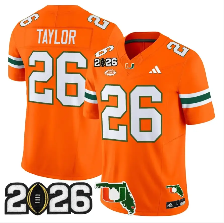 Sean Taylor Jersey #26 Miami Hurricanes 2026 CFP Final Patch Stitched 5 Sean Taylor Jersey #26 Miami Hurricanes 2026 CFP Final Patch Stitched by My Store NCAA Football Jerseys