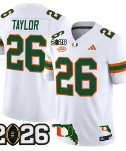 Sean Taylor Jersey #26 Miami Hurricanes 2026 CFP Final Patch Stitched 12 Sean Taylor Jersey #26 Miami Hurricanes 2026 CFP Final Patch Stitched by My Store NCAA Football Jerseys