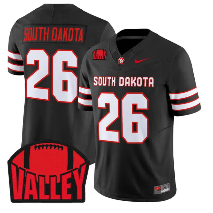 South_Dakota_Jersey_26_South_Dakota_2026_Vapor_Limited_Stitched_Black - Malcom Terry South Dakota Jersey #26 South Dakota 2026 Vapor Limited Stitched by My Store NCAA Football Jerseys