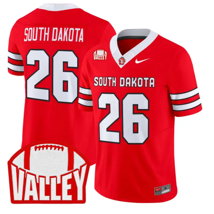South_Dakota_Jersey_26_South_Dakota_2026_Vapor_Limited_Stitched_Red - Malcom Terry South Dakota Jersey #26 South Dakota 2026 Vapor Limited Stitched by My Store NCAA Football Jerseys