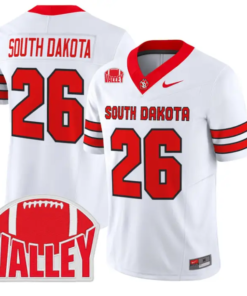 South_Dakota_Jersey_26_South_Dakota_2026_Vapor_Limited_Stitched_White - Malcom Terry South Dakota Jersey #26 South Dakota 2026 Vapor Limited Stitched by My Store NCAA Football Jerseys