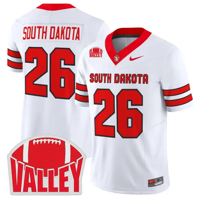 South_Dakota_Jersey_26_South_Dakota_2026_Vapor_Limited_Stitched_White - Malcom Terry South Dakota Jersey #26 South Dakota 2026 Vapor Limited Stitched by My Store NCAA Football Jerseys