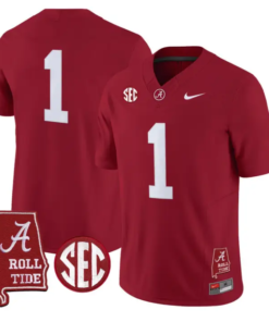 Team_Jersey_1_Alabama_Crimson_2026_SEC_Patch_Stitched_Crimson - Malcom Terry Team Jersey #1 Alabama Crimson 2026 SEC Patch Stitched by My Store NCAA Football Jerseys