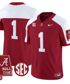 Team_Jersey_1_Alabama_Crimson_2026_SEC_Patch_Stitched_Crimson_Alter - Malcom Terry Team Jersey #1 Alabama Crimson 2026 SEC Patch Stitched by My Store NCAA Football Jerseys
