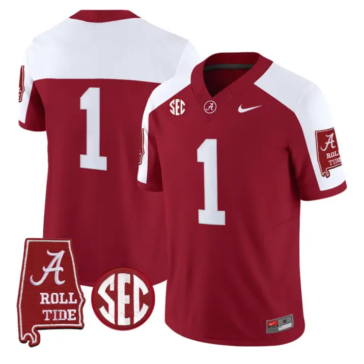 Team_Jersey_1_Alabama_Crimson_2026_SEC_Patch_Stitched_Crimson_Alter - Malcom Terry Team Jersey #1 Alabama Crimson 2026 SEC Patch Stitched by My Store NCAA Football Jerseys