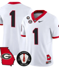 Team Jersey #1 Georgia Bulldogs 2026 Vince Dooley Patch Stitched 6 Team Jersey #1 Georgia Bulldogs 2026 Vince Dooley Patch Stitched by My Store NCAA Football Jerseys