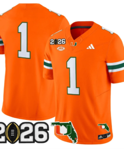 Team Jersey #1 Miami Hurricanes 2026 CFP Final Patch Stitched 11 Team Jersey #1 Miami Hurricanes 2026 CFP Final Patch Stitched by My Store NCAA Football Jerseys
