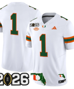 Team Jersey #1 Miami Hurricanes 2026 CFP Final Patch Stitched 12 Team Jersey #1 Miami Hurricanes 2026 CFP Final Patch Stitched by My Store NCAA Football Jerseys