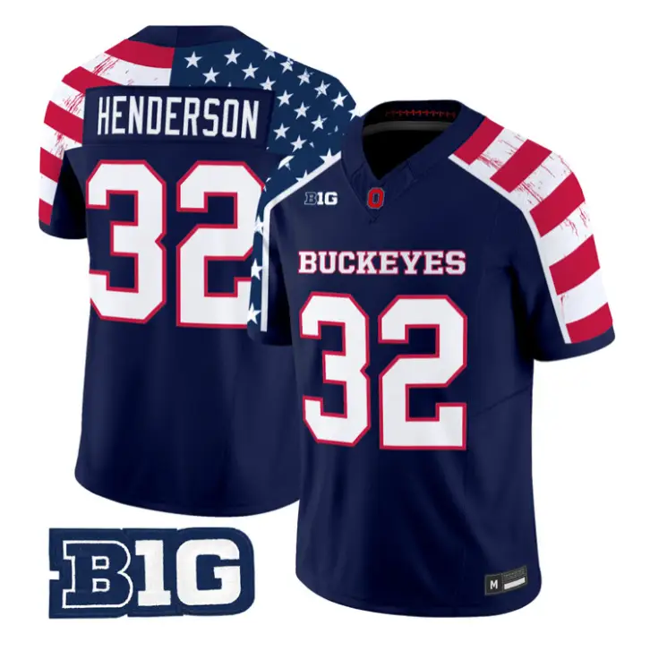 TreveyonHendersonJersey_32OhioStateAmerica250EditionLimitedStitched - Malcom Terry Will Howard Jersey #18 Ohio State America 250 Edition Vapor Limited Stitched by My Store NCAA Football Jerseys