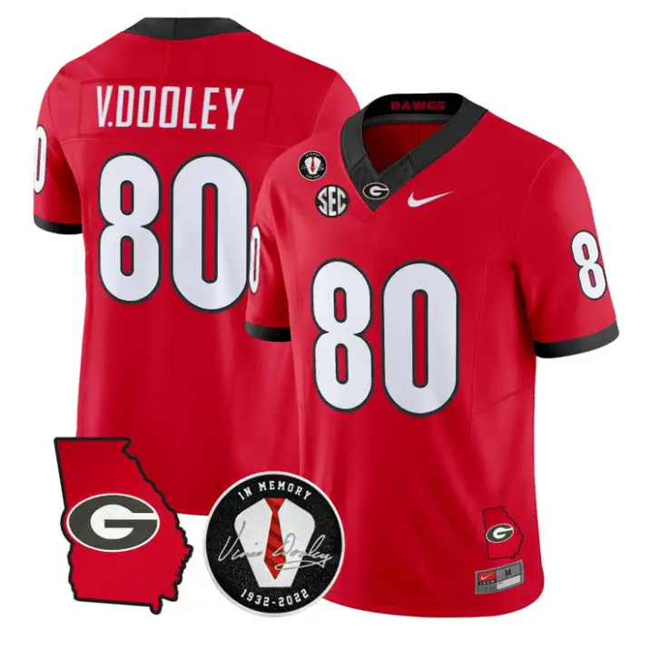 Vince Dooley Jersey #80 Georgia Bulldogs 2026 Vince Dooley Stitched 2 Vince Dooley Jersey #80 Georgia Bulldogs 2026 Vince Dooley Stitched by My Store NCAA Football Jerseys