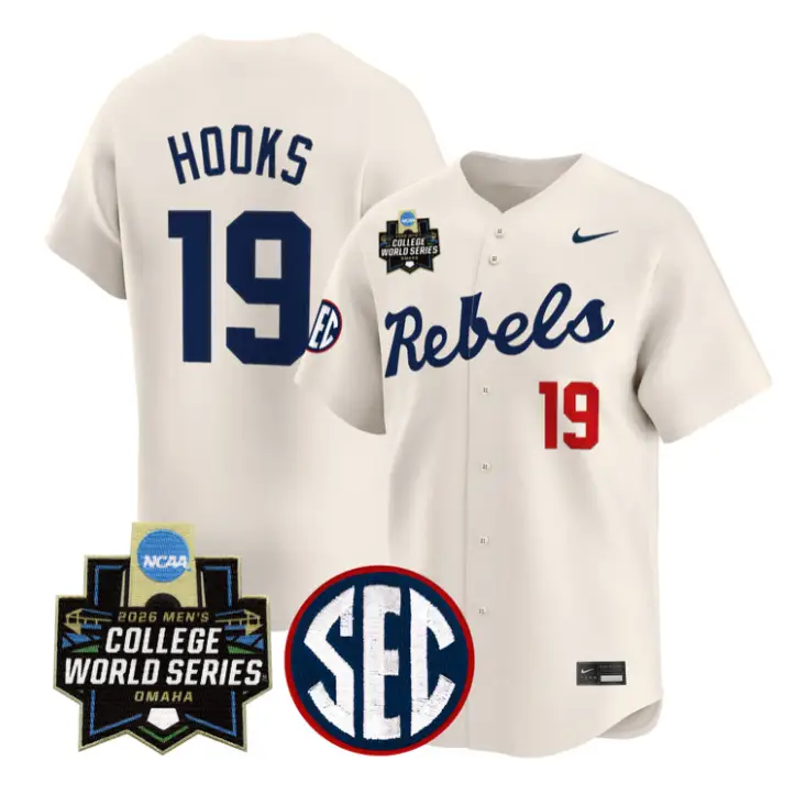 Walker Hooks Jersey #19 Ole Miss 2026 World Series Vapor Stitched by My Store