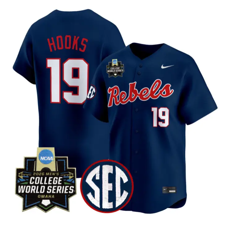 Walker Hooks Jersey #19 Ole Miss 2026 World Series Vapor Stitched by My Store