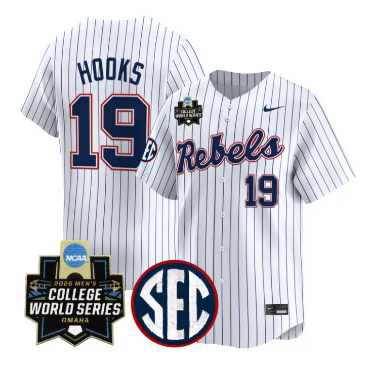 Walker Hooks Jersey #19 Ole Miss 2026 World Series Vapor Stitched by My Store