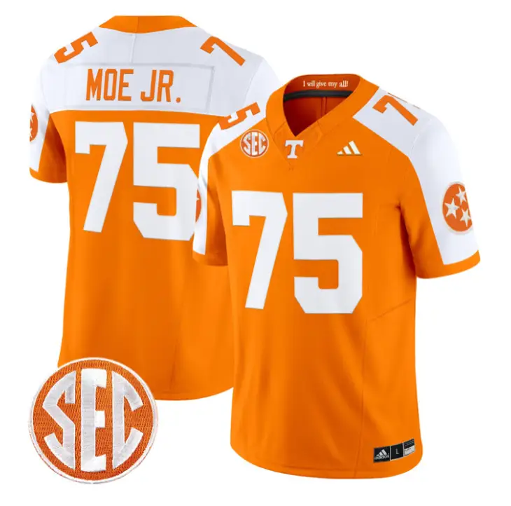 Wendell Moe Jr Jersey #75 Tennessee Vols 2026 Vapor Limited Stitched 4 Wendell Moe Jr Jersey #75 Tennessee Vols 2026 Vapor Limited Stitched by My Store NCAA Football Jerseys