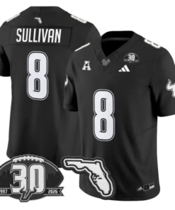 Wyatt Sullivan Jersey #8 South Florida Bulls 30th Patch Limited Stitched 7 Wyatt Sullivan Jersey #8 South Florida Bulls 30th Patch Limited Stitched by My Store NCAA Football Jerseys
