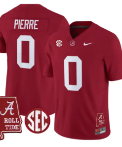 Yhonzae Pierre Jersey #0 Alabama Crimson 2026 SEC Patch Stitched 9 Yhonzae Pierre Jersey #0 Alabama Crimson 2026 SEC Patch Stitched by My Store NCAA Football Jerseys