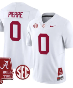Yhonzae Pierre Jersey #0 Alabama Crimson 2026 SEC Patch Stitched 10 Yhonzae Pierre Jersey #0 Alabama Crimson 2026 SEC Patch Stitched by My Store NCAA Football Jerseys
