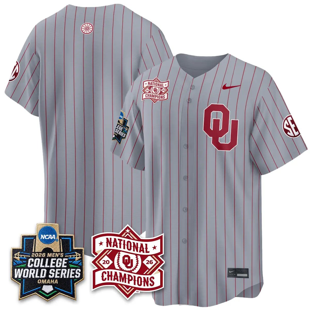 Oklahoma Sooners 2026 NCAA Baseball College World Series Champions Vapor Jersey - Stitched 10 Oklahoma Sooners 2026 NCAA Baseball College World Series Champions Vapor Jersey - Stitched by Oklahoma Sooners