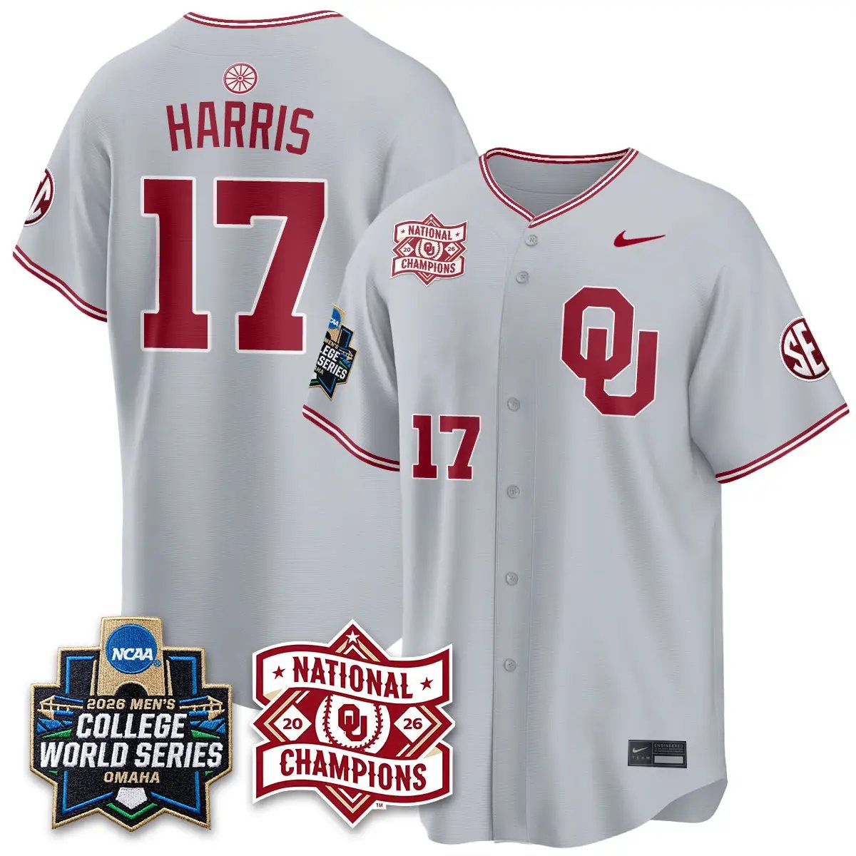 Oklahoma Sooners 2026 NCAA Baseball College World Series Champions Vapor Jersey - Stitched 18 Oklahoma Sooners 2026 NCAA Baseball College World Series Champions Vapor Jersey - Stitched by Oklahoma Sooners