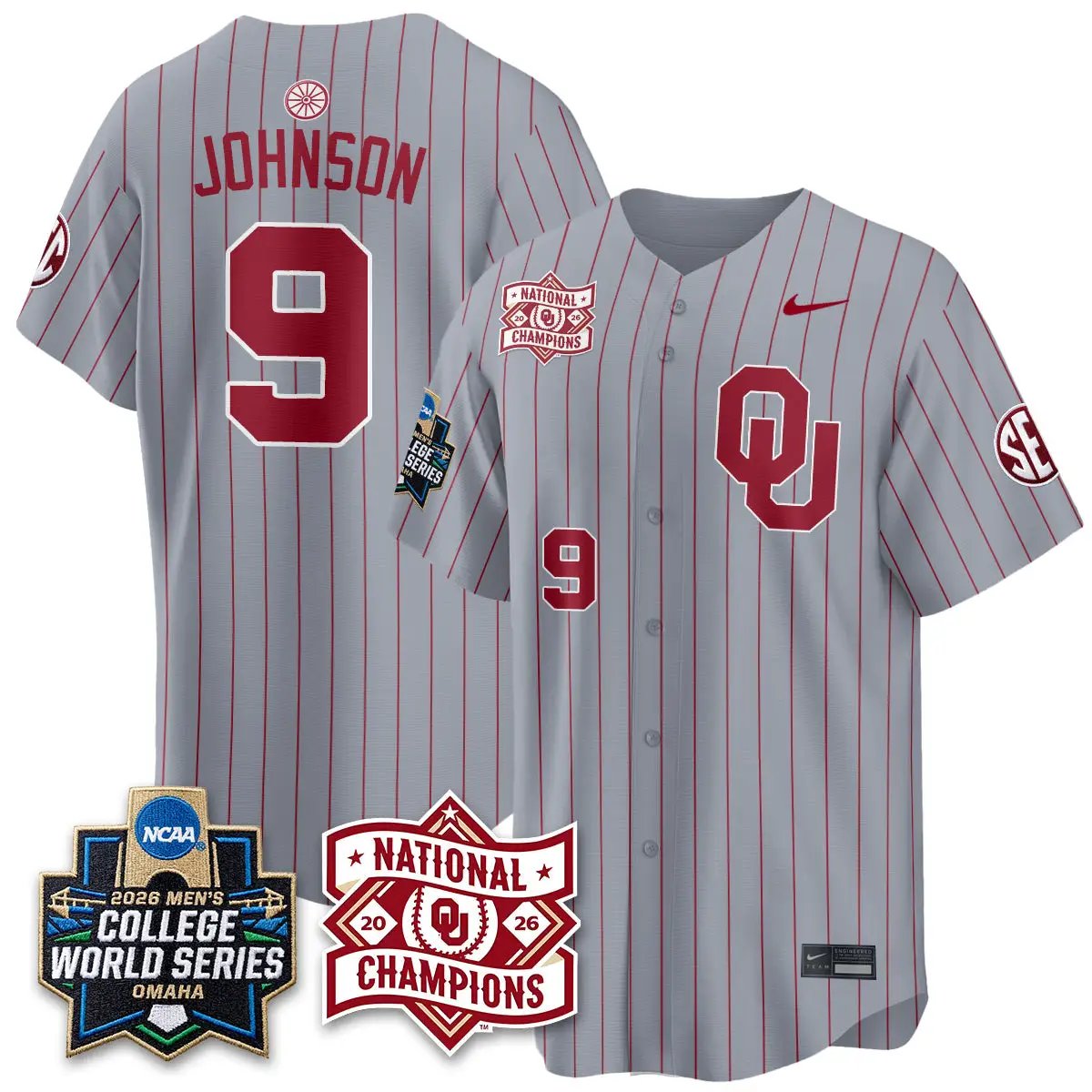 Oklahoma Sooners 2026 NCAA Baseball College World Series Champions Vapor Jersey - Stitched 6 Oklahoma Sooners 2026 NCAA Baseball College World Series Champions Vapor Jersey - Stitched by Oklahoma Sooners