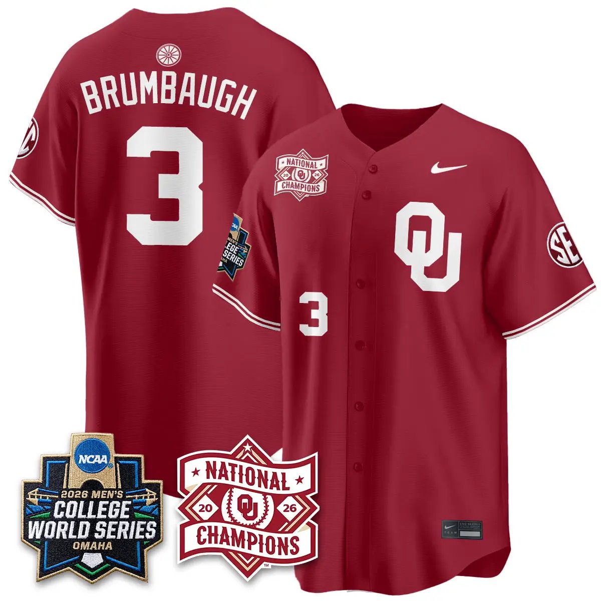 Oklahoma Sooners 2026 NCAA Baseball College World Series Champions Vapor Jersey - Stitched 22 Oklahoma Sooners 2026 NCAA Baseball College World Series Champions Vapor Jersey - Stitched by Oklahoma Sooners