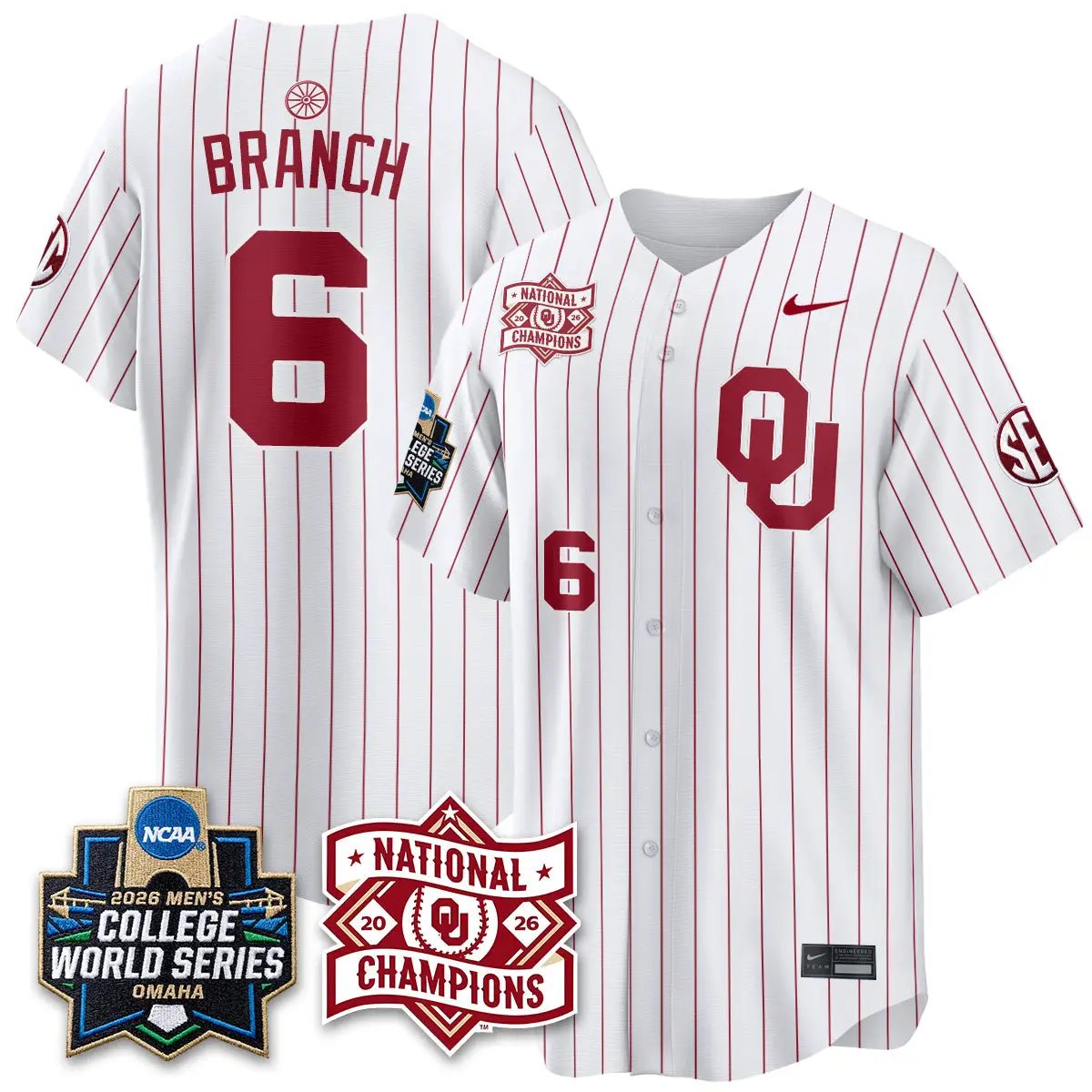 Oklahoma Sooners 2026 NCAA Baseball College World Series Champions Vapor Jersey - Stitched 34 Oklahoma Sooners 2026 NCAA Baseball College World Series Champions Vapor Jersey - Stitched by Oklahoma Sooners